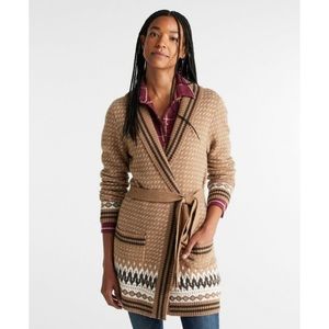 L.L. Bean Tan Patterned Cardigan